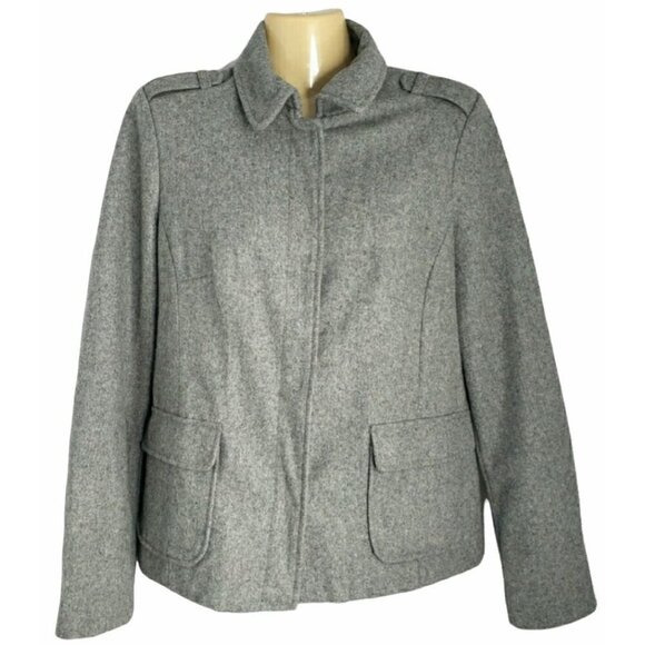 Gap Factory‎ Peacoat Jacket Wool Blend Gray Women's Size Medium - Picture 1 of 6